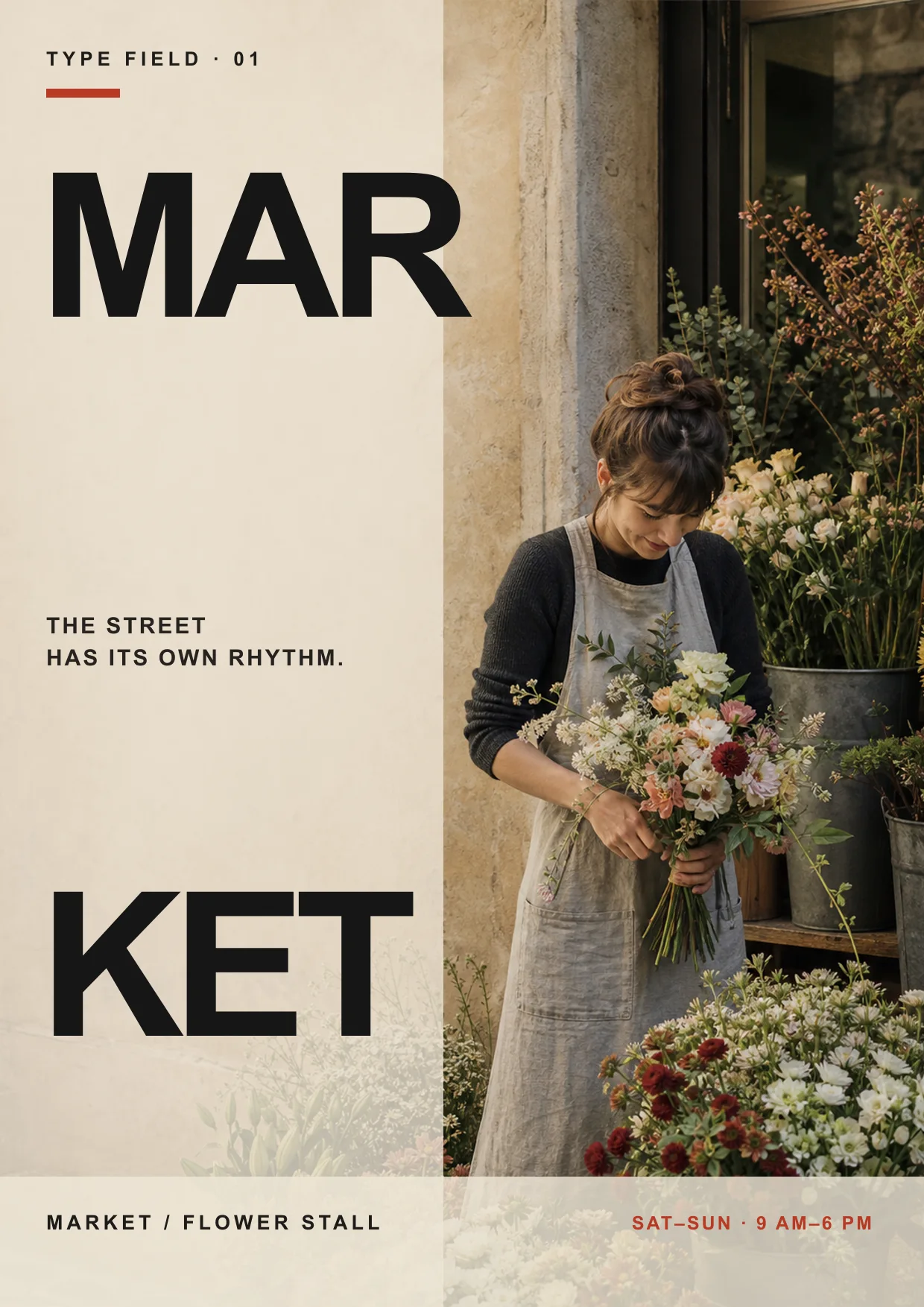 Affiche de marché aux fleurs