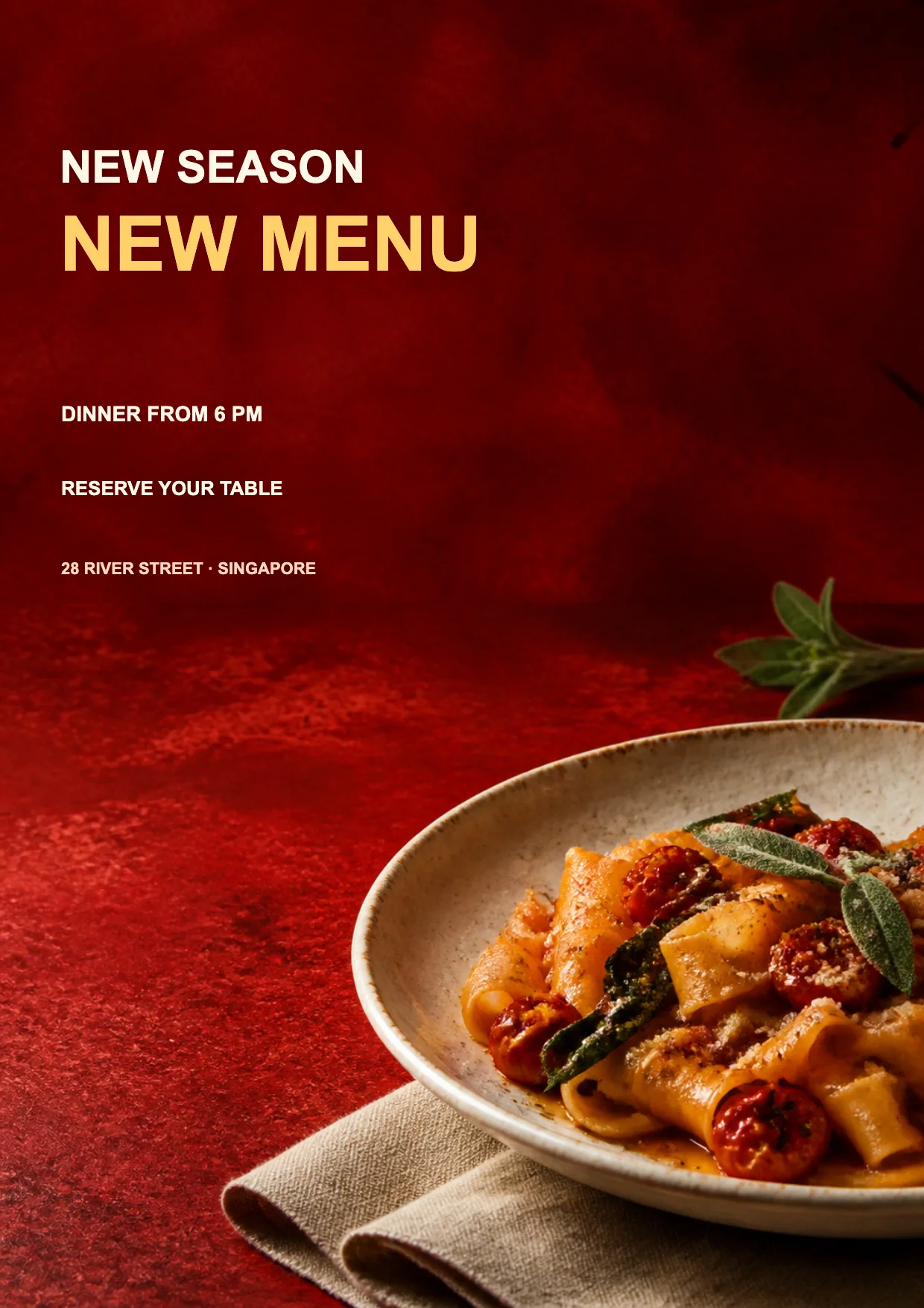 Affiche de nouvelle carte de restaurant