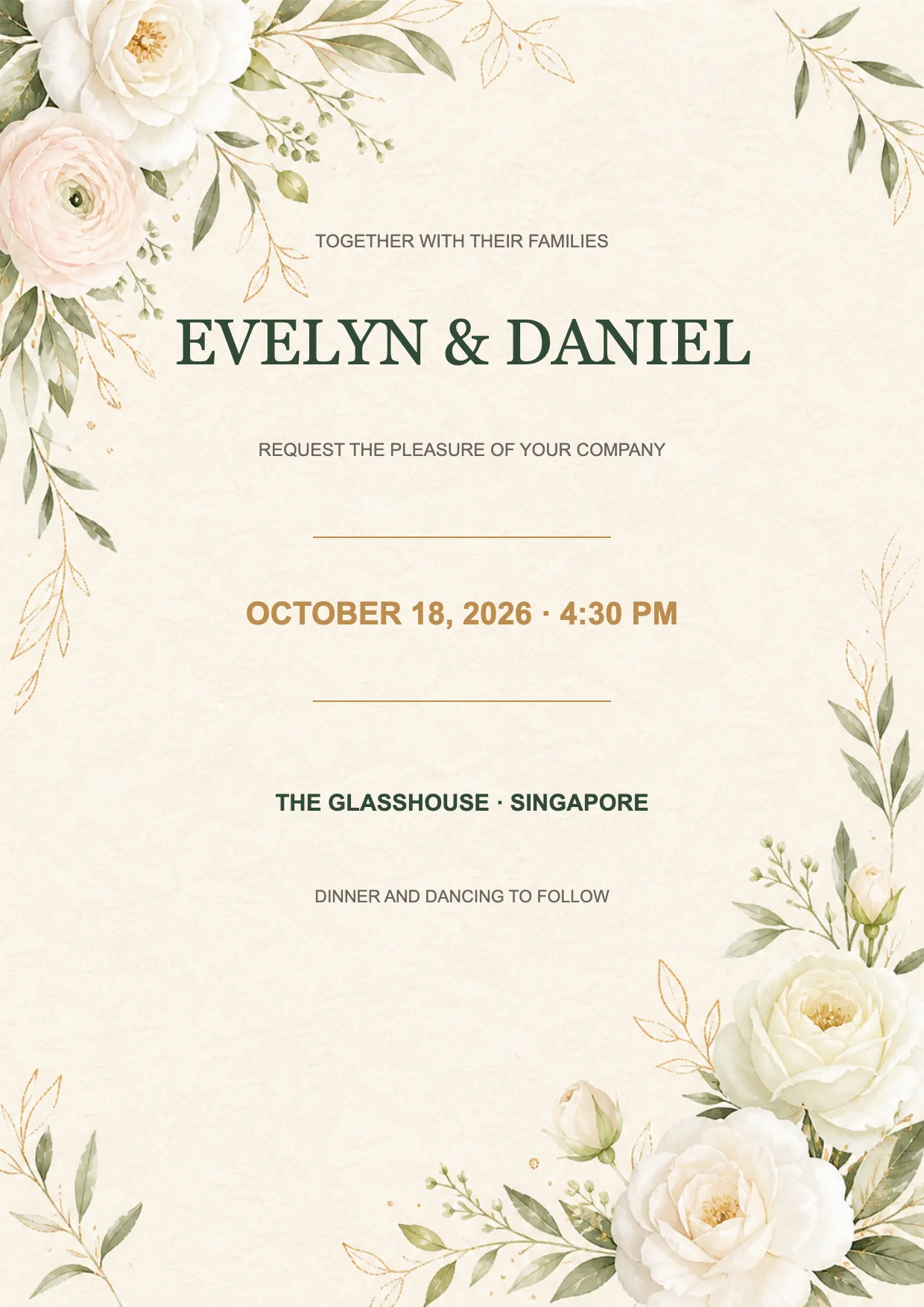 Faire-part de mariage fleuri