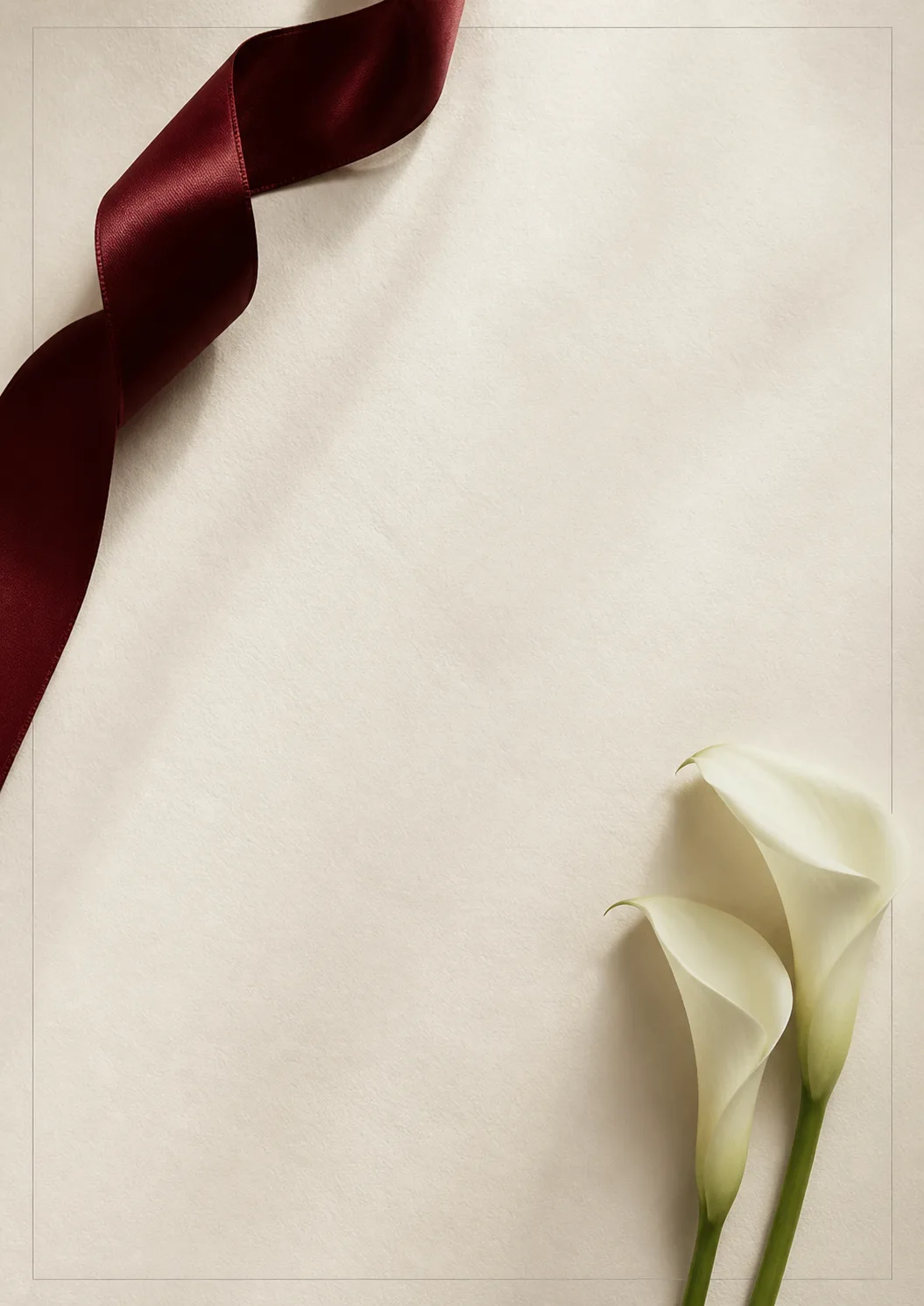 Anteprima del modello — Partecipazione di matrimonio con nastro bordeaux